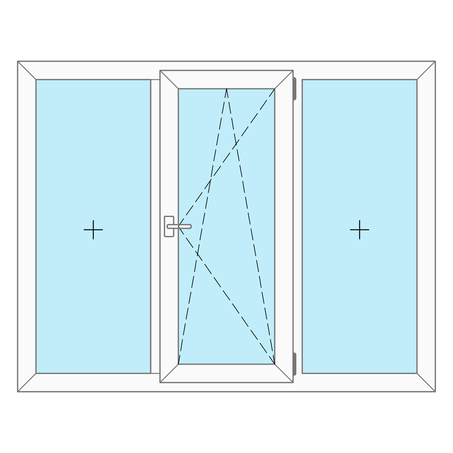 Размеры и конфигурации 1-но, 2-х, 3-ех створчатых пвх окон