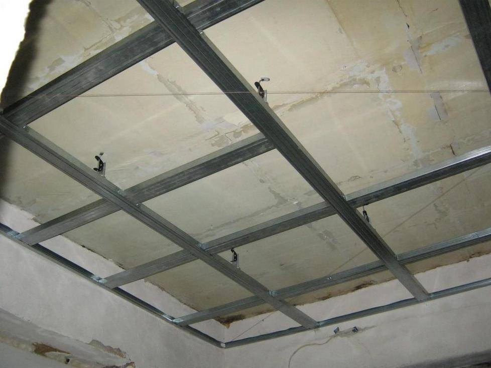 Каркас для гипсокартона на потолок: виды и устройство конструкции, разметка