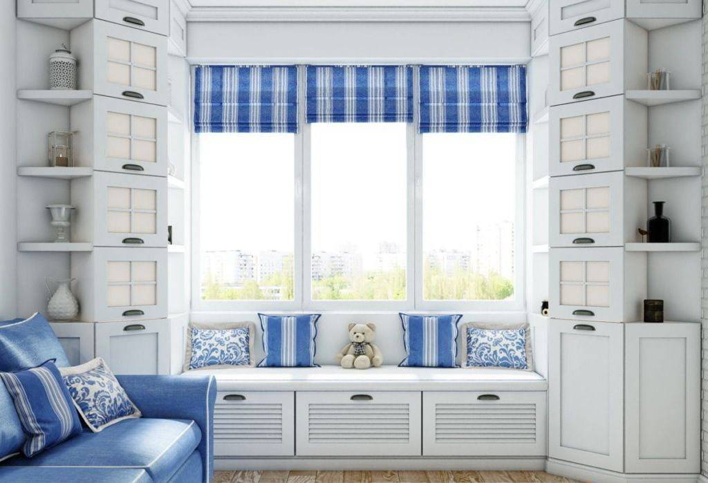 Шкафы вокруг окна (27 фото) — варианты в интерьере комнаты со столом, подборка идей для спальни возле окна