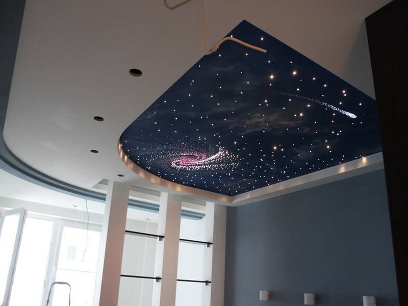 Потолок звездное небо своими руками - использование светодиодов, панелей, наклеек, росписей - блог о строительстве