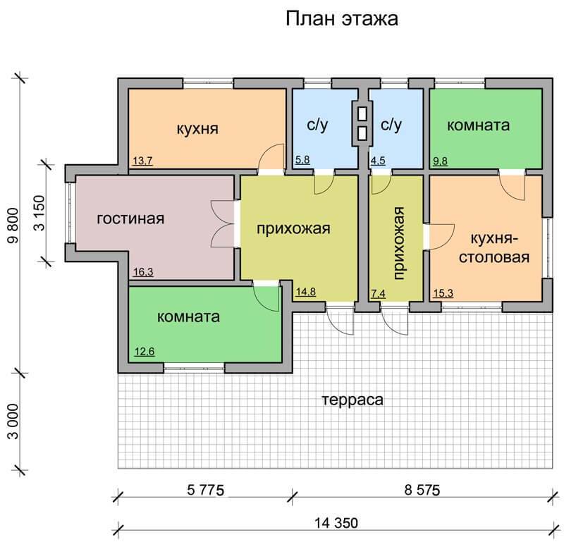 Проекты одноэтажных домов на 100 квадратных метров