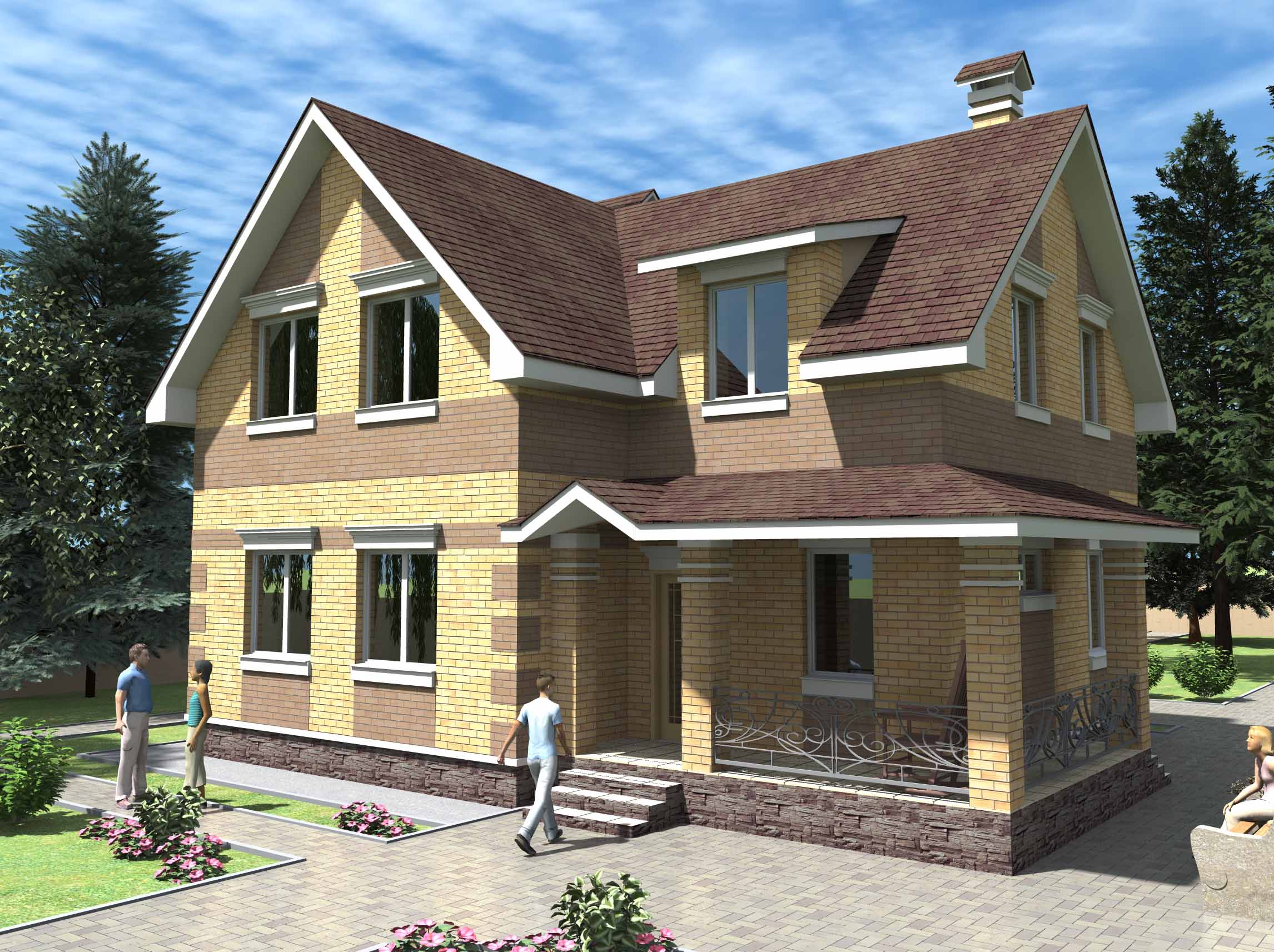 Проект двухэтажного дома с мансардой – максимальное увеличение жилой площади