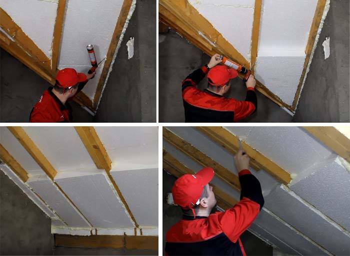 Утепление чердака пенопластом