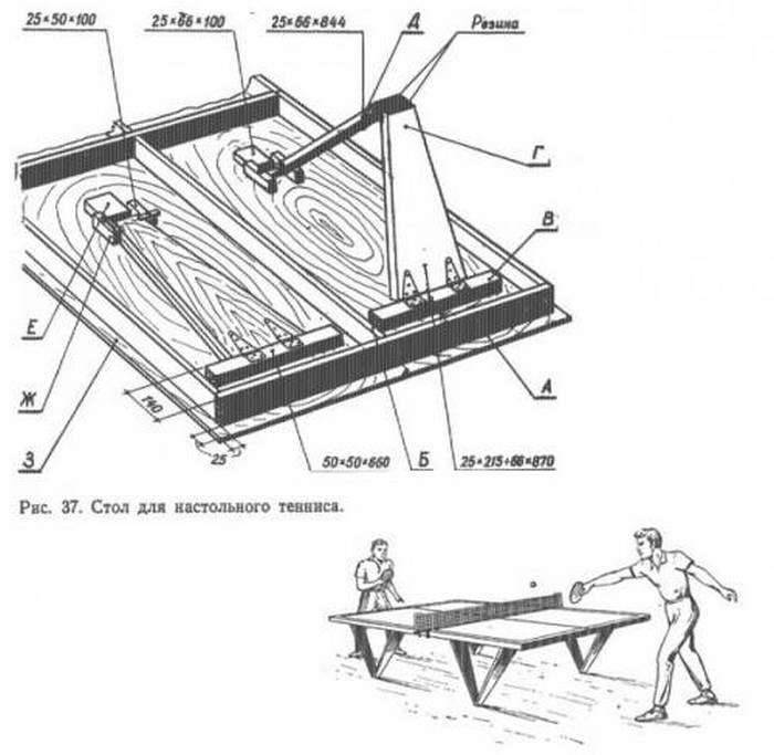 Настольный теннис стол своими руками чертежи