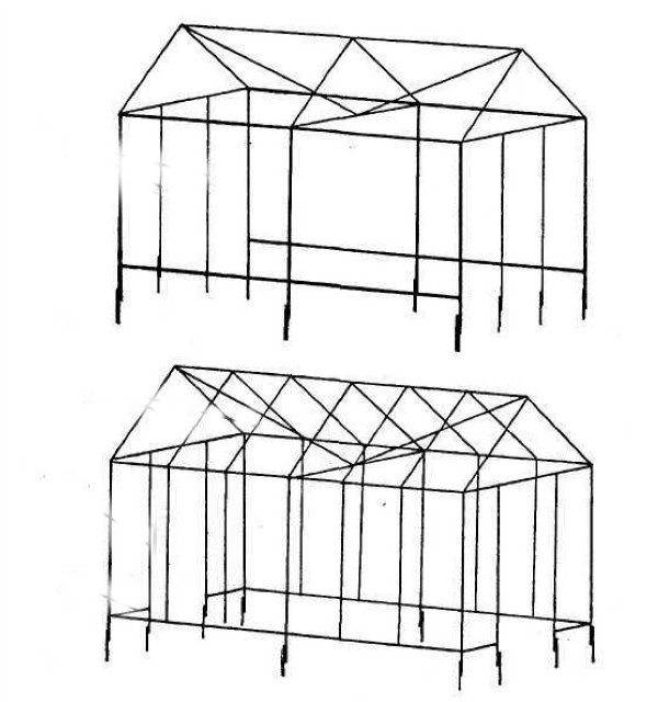 Схема сборки прямостенной теплицы