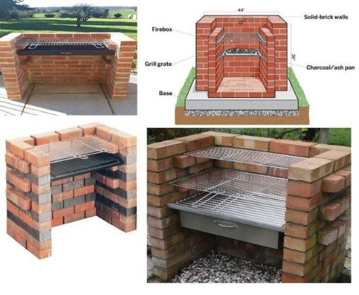 Мангал из огнеупорного кирпича своими руками фото схемы