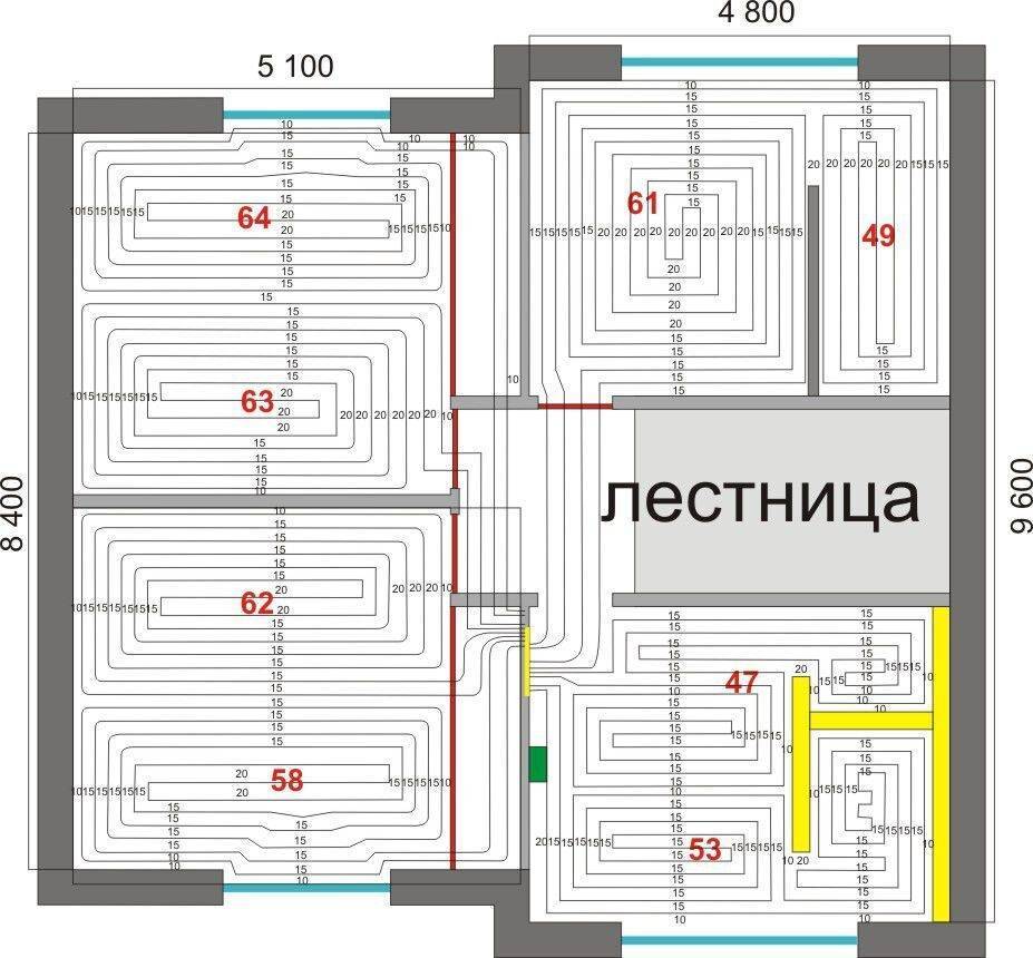 Калькулятор теплого пола водяного длина трубы онлайн с планом