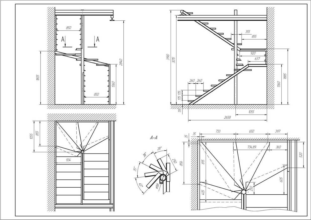 Как сделать бетонную лестницу на второй этаж — чертежи и схемы