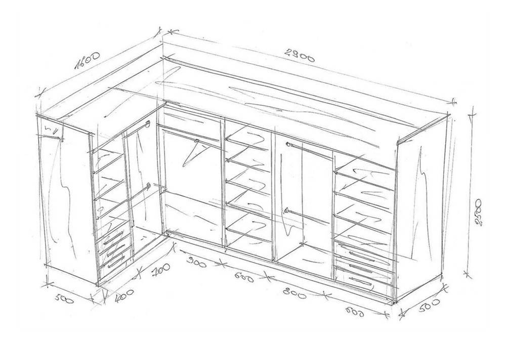 Проект угловой гардеробной
