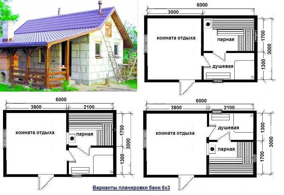 Проект бани 5 4 из газоблока