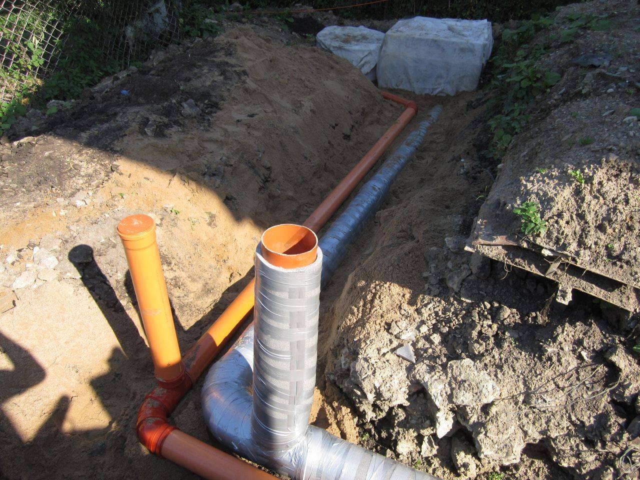 Утепление водопроводных труб снаружи, в земле кабелем - инструкция