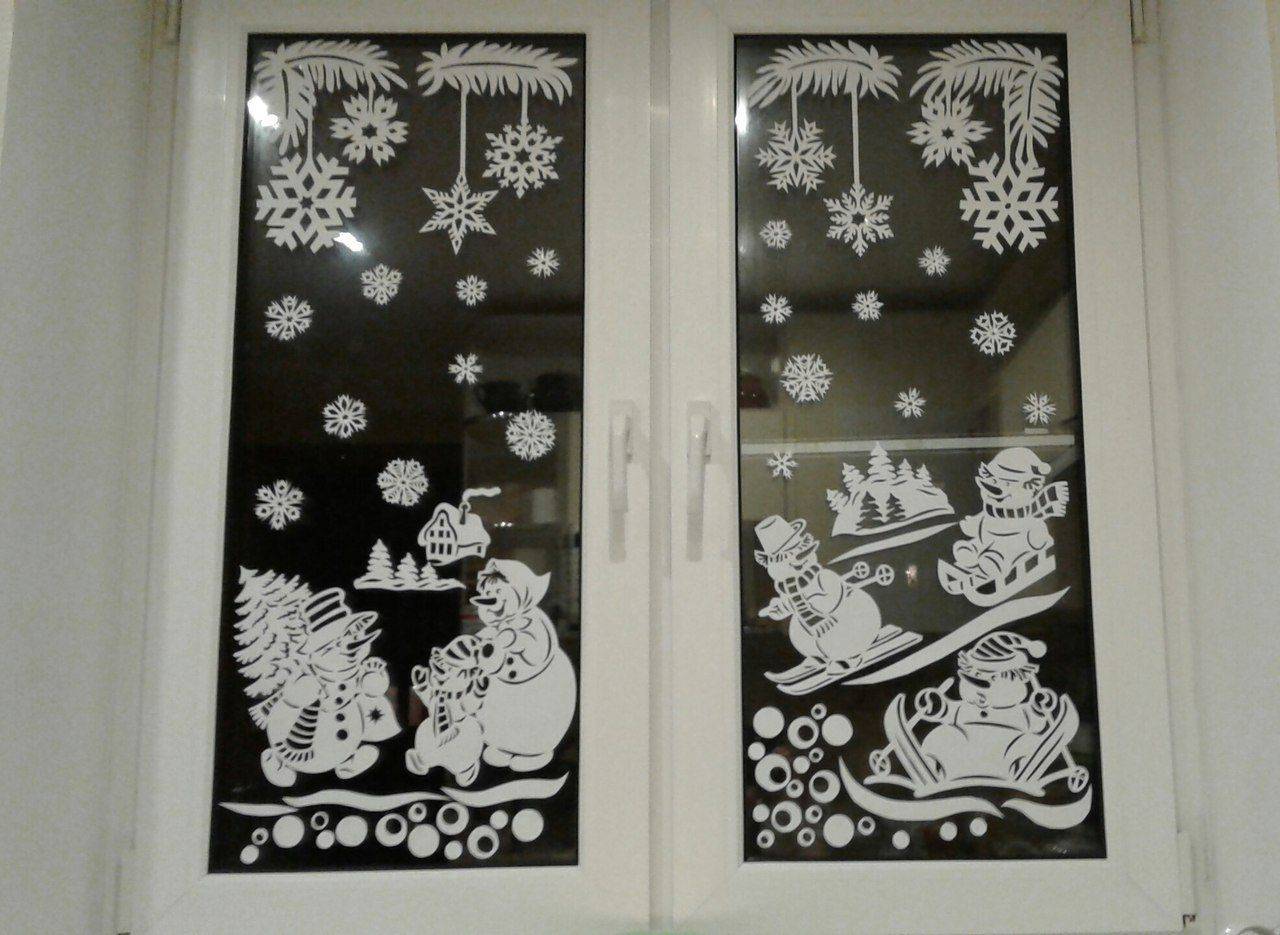 Новогодние шаблоны и трафареты (268 шт) на окна - для вырезания из бумаги