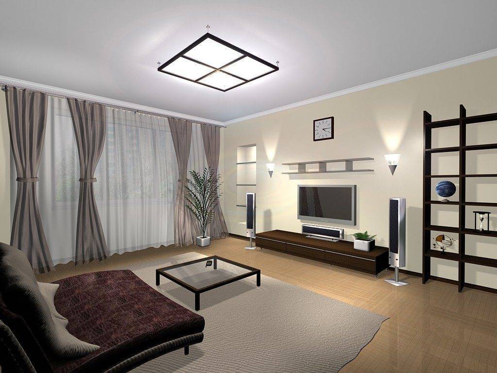Освещение в гостиной: как сделать точечную подсветку, варианты без люстры в зале