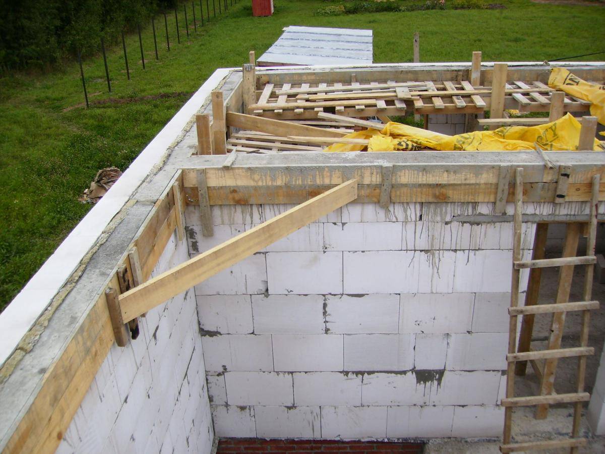 Установка балок перекрытия в доме из газобетона: деревянное перекрытие, чем подшить потолок, чертеж.
