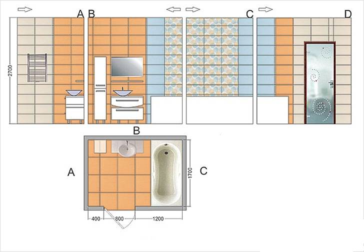 Онлайн калькулятор для расчёта плитки на ванную комнату, туалет и пол