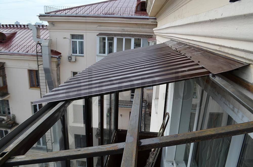 Как сделать крышу на балконе последнего этажа: установка, своими руками