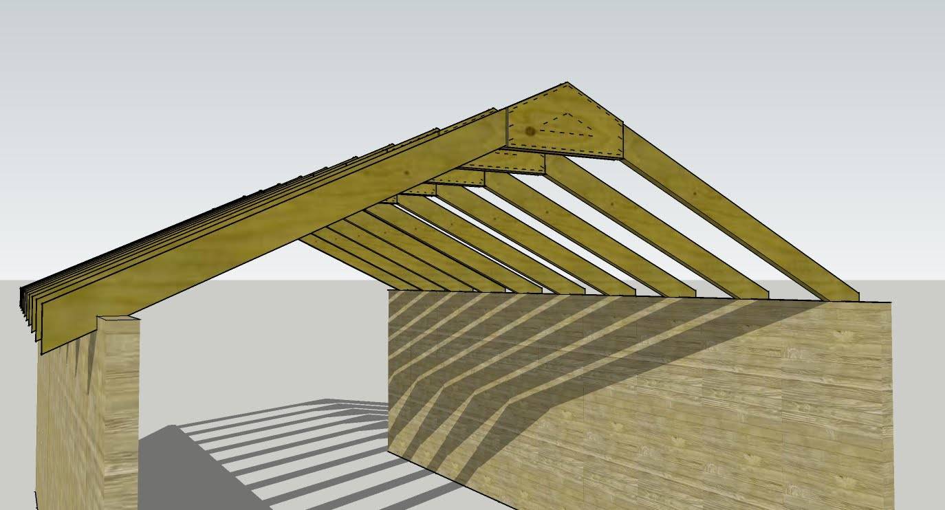 Строительство каркасного дома с односкатной крышей