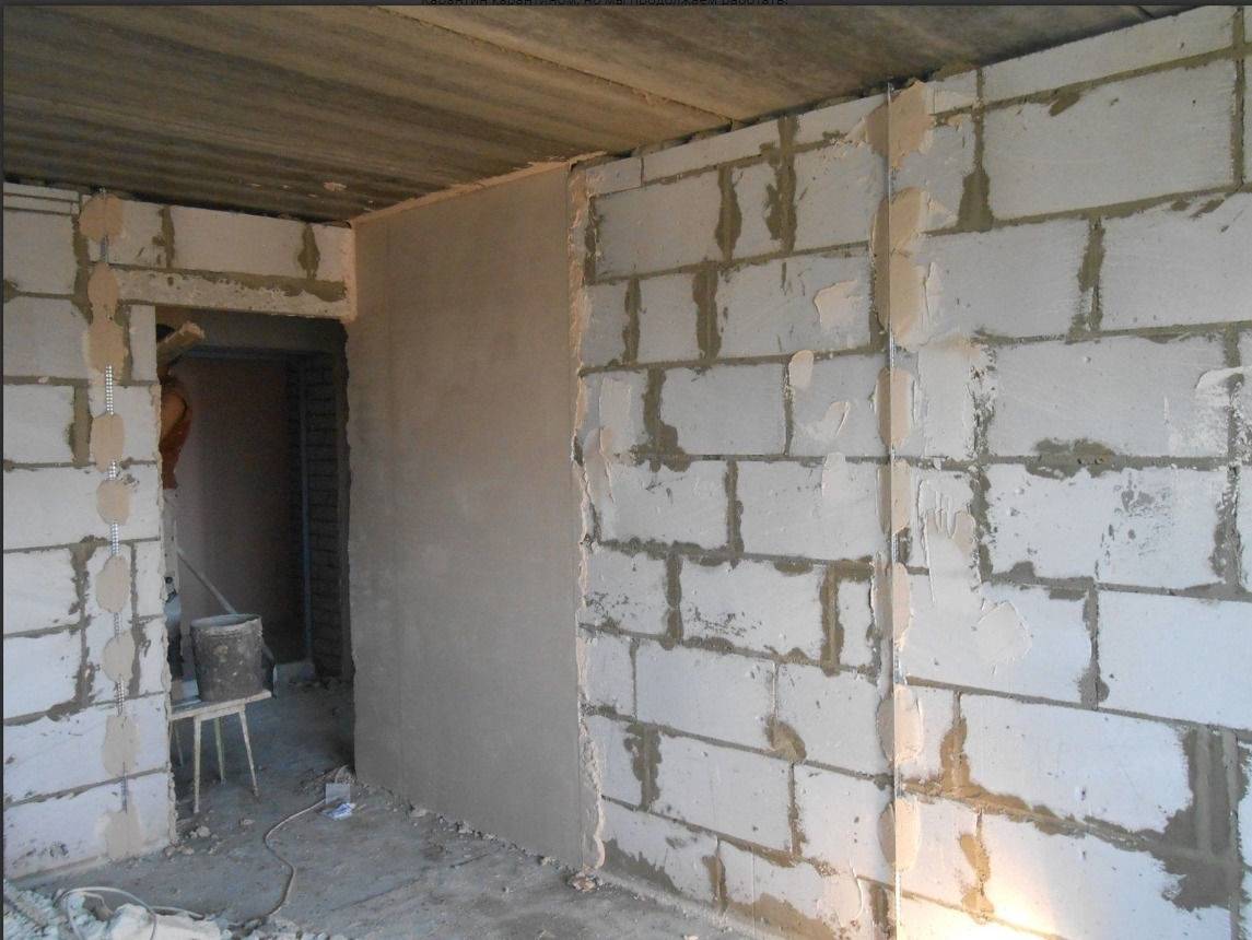 Штукатурка стен из пеноблоков внутри дома - капитальное строительство