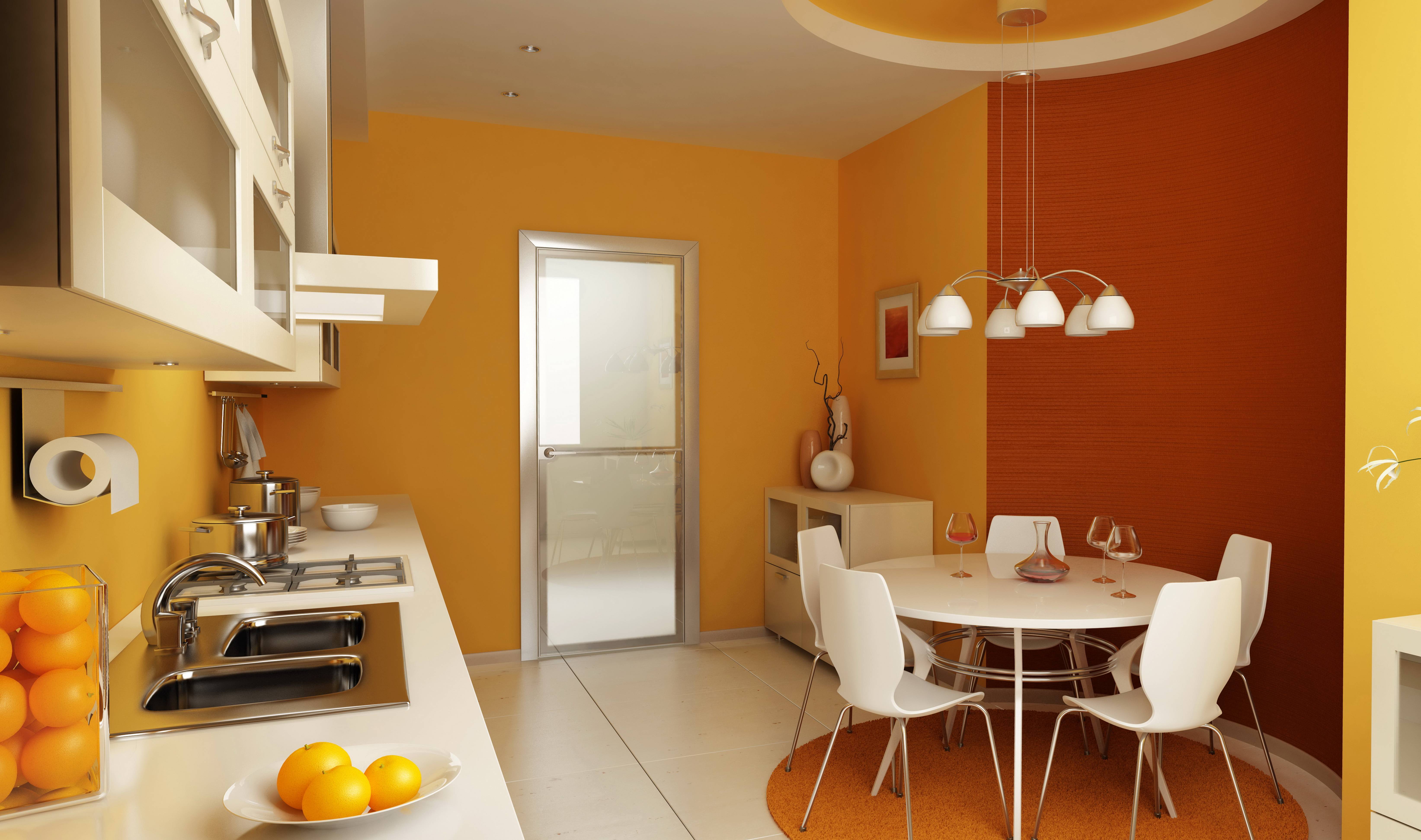 Цвет стен на кухне: в какой цвет покрасить, если кухня белая  - 21 фото