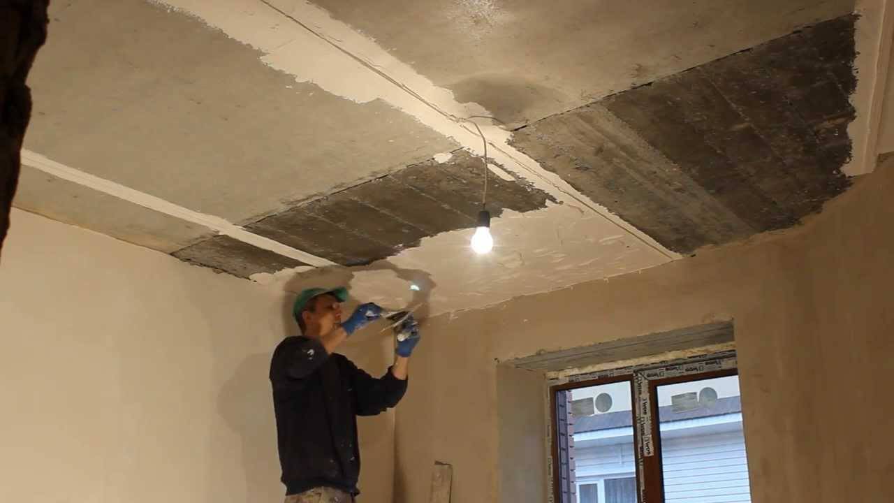 Оштукатуривание потолка из бетона своими руками новичку: технология под покраску