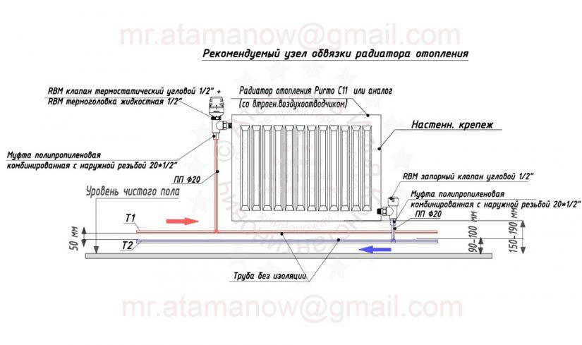 Схема подключения радиаторов отопления в частном доме: как подключить батареи, способы, варианты, виды