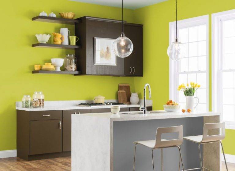 Краска в кухонном интерьере - 95 фото примеров