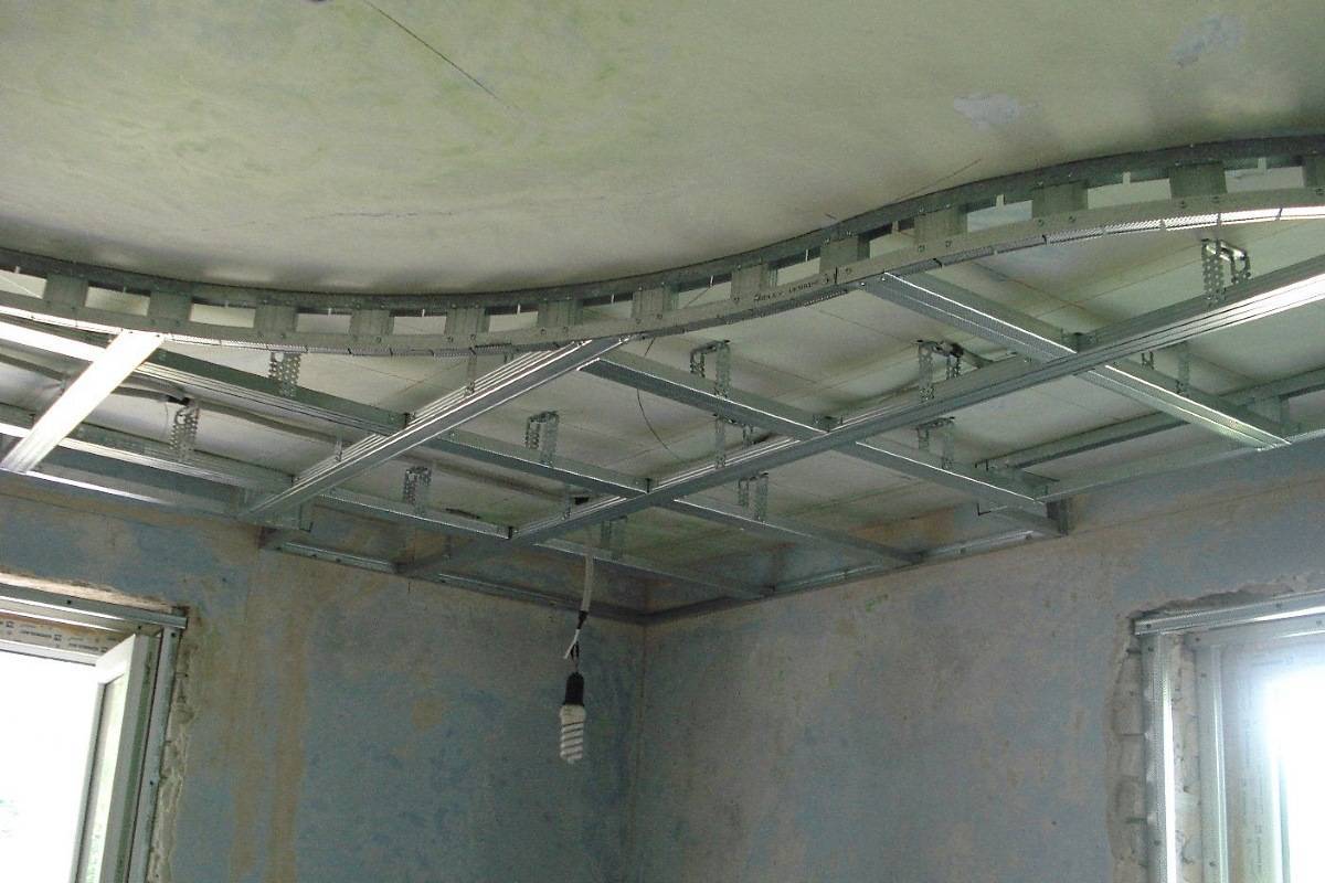 Одноуровневый потолок из гипсокартона, инструкция быстрого монтажа