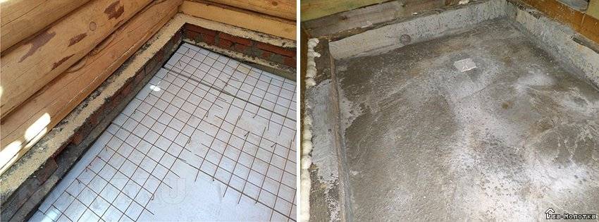 Устройство бетонного пола в бане