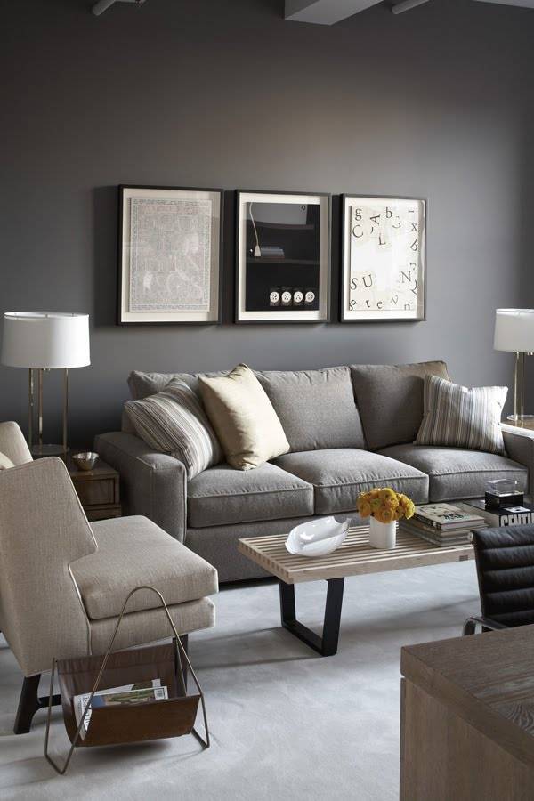 Серый диван в интерьере гостиной: интерьер - 42 фото