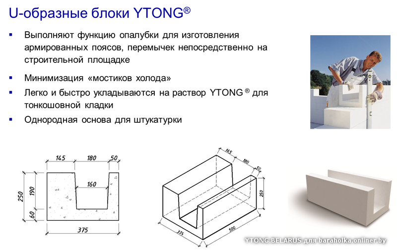 U-образные блоки ytong для решения конструктивных задач при строительстве домов и зданий