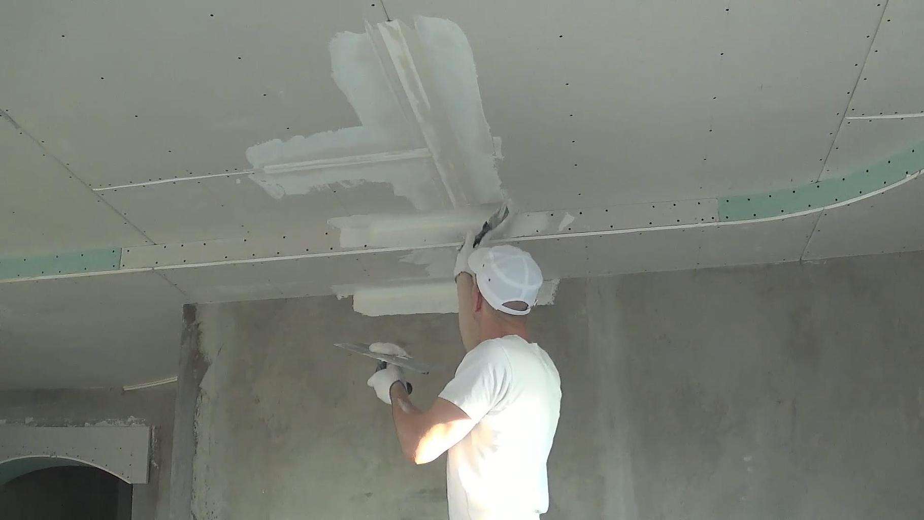 Шпаклевка потолка из гипсокартона под покраску своими руками: как правильно (видео)