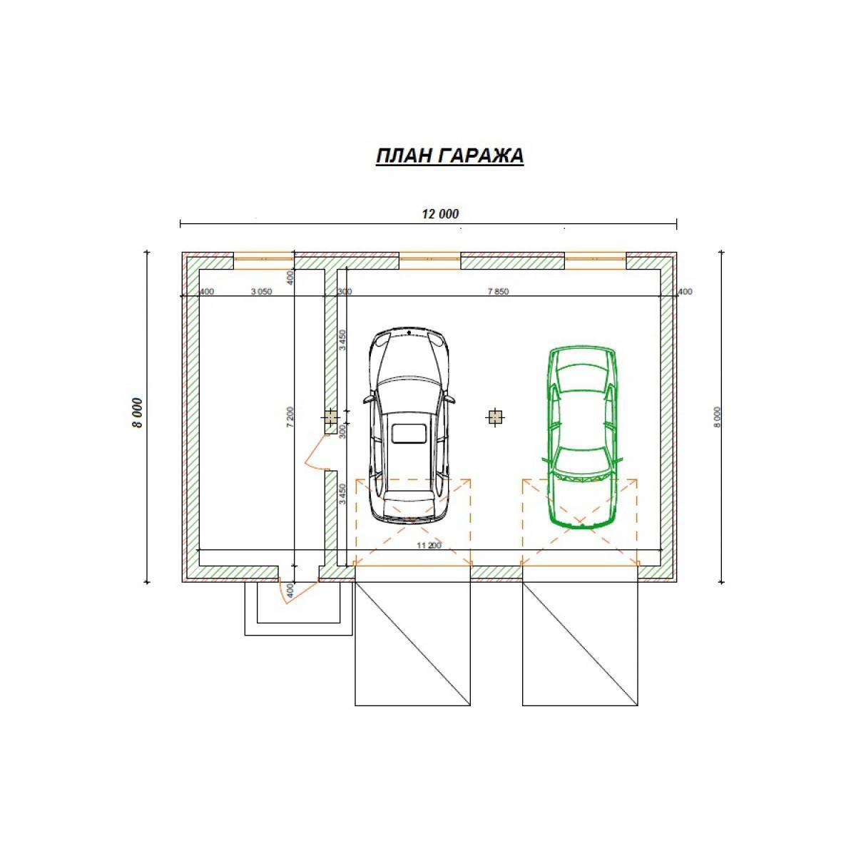 Проекты гаражей: типовой проект гаража на одну машину