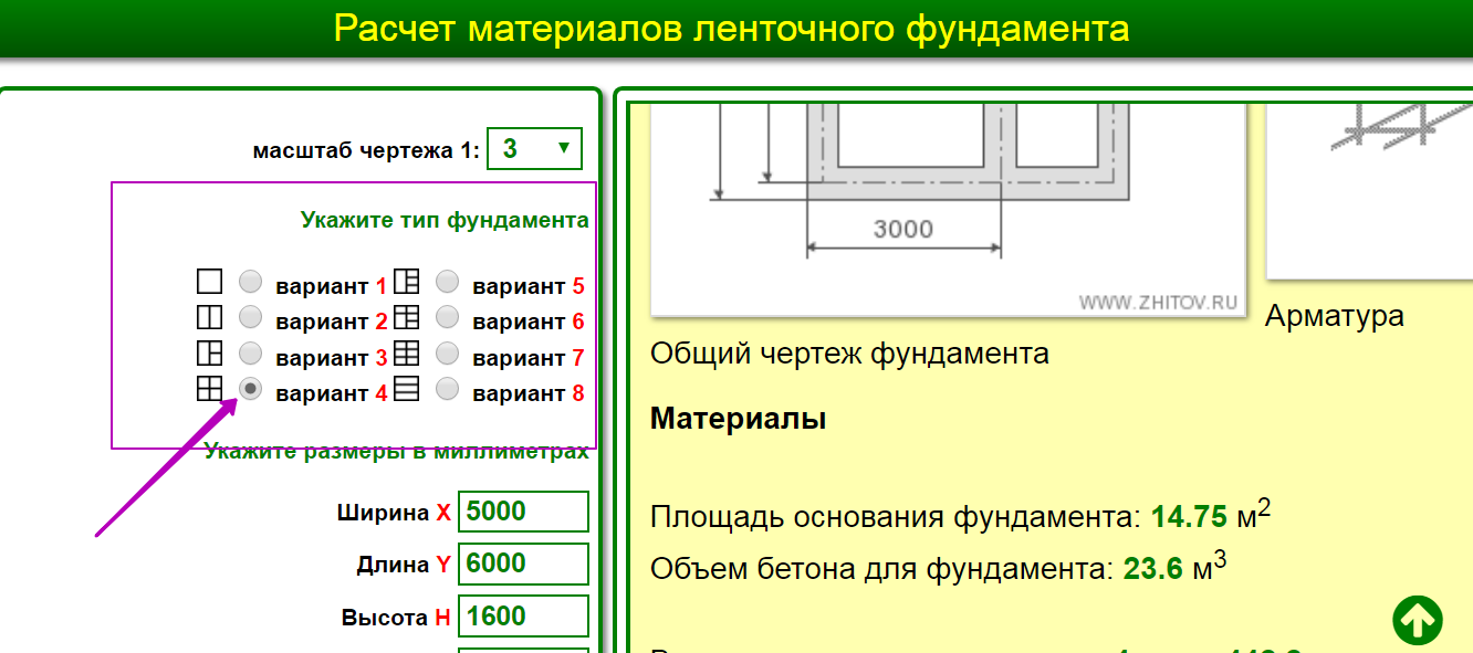 Калькулятор фундамента онлайн - расчет на официальном сайте