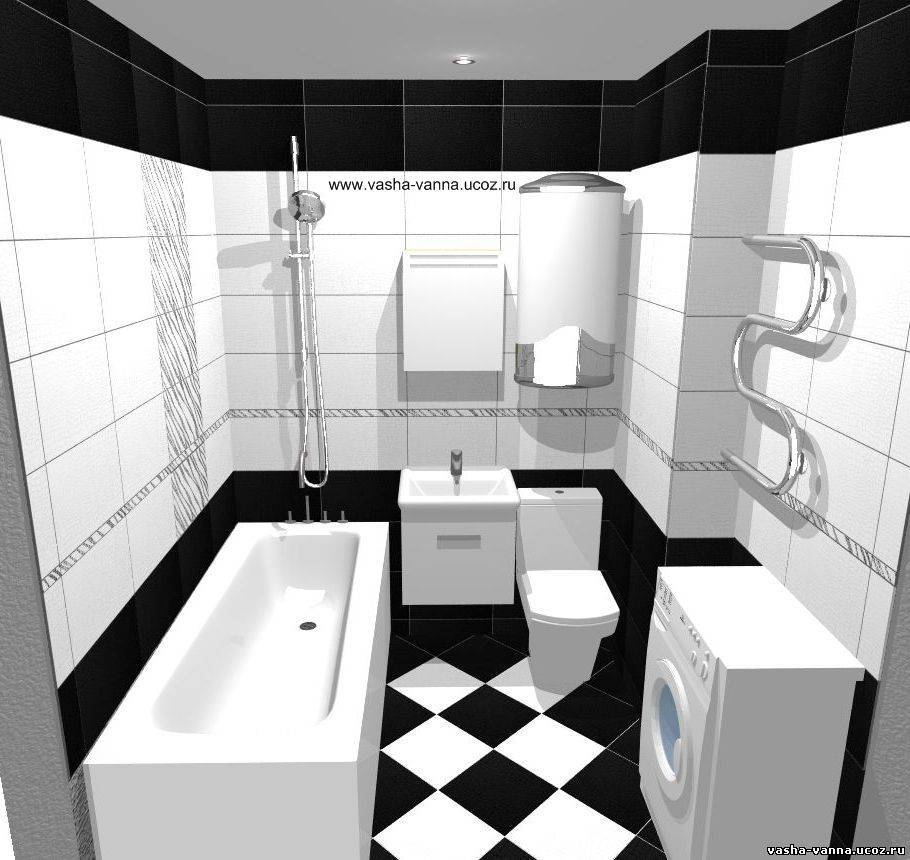 Черно-белая ванная комната: классика в разных стилях (фото)
