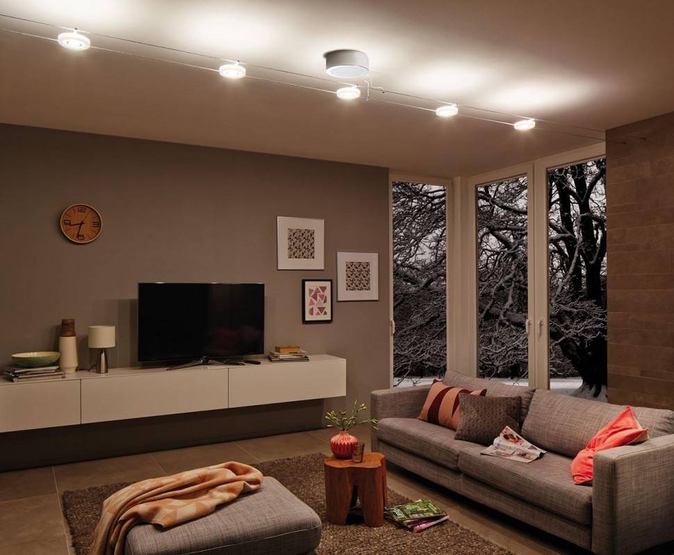 Освещение в гостиной: 60+ фото, правила размещения и выбор светильников