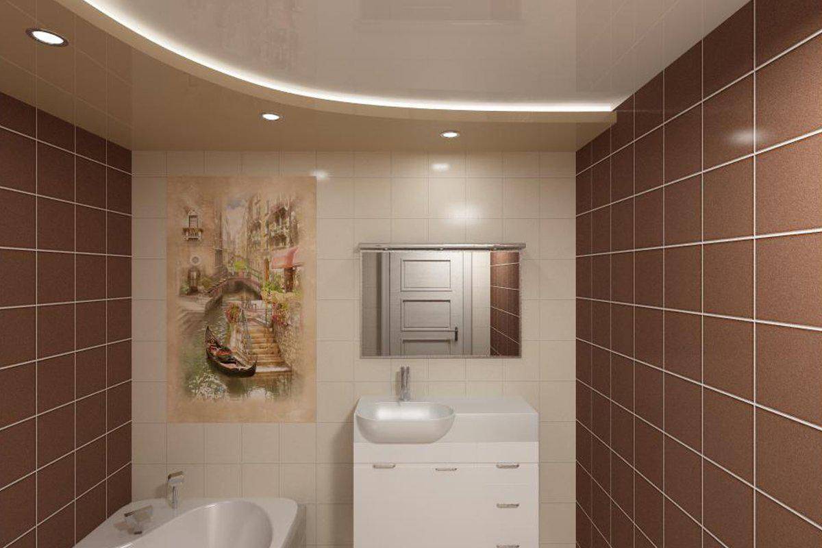 Можно ли натяжной потолок в ванной комнате? фото, плюсы и минусы
